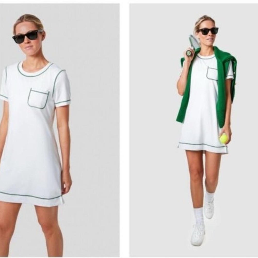 Tuckernuck White‎ Mini Dress with Green Accents - Picture 3 of 10